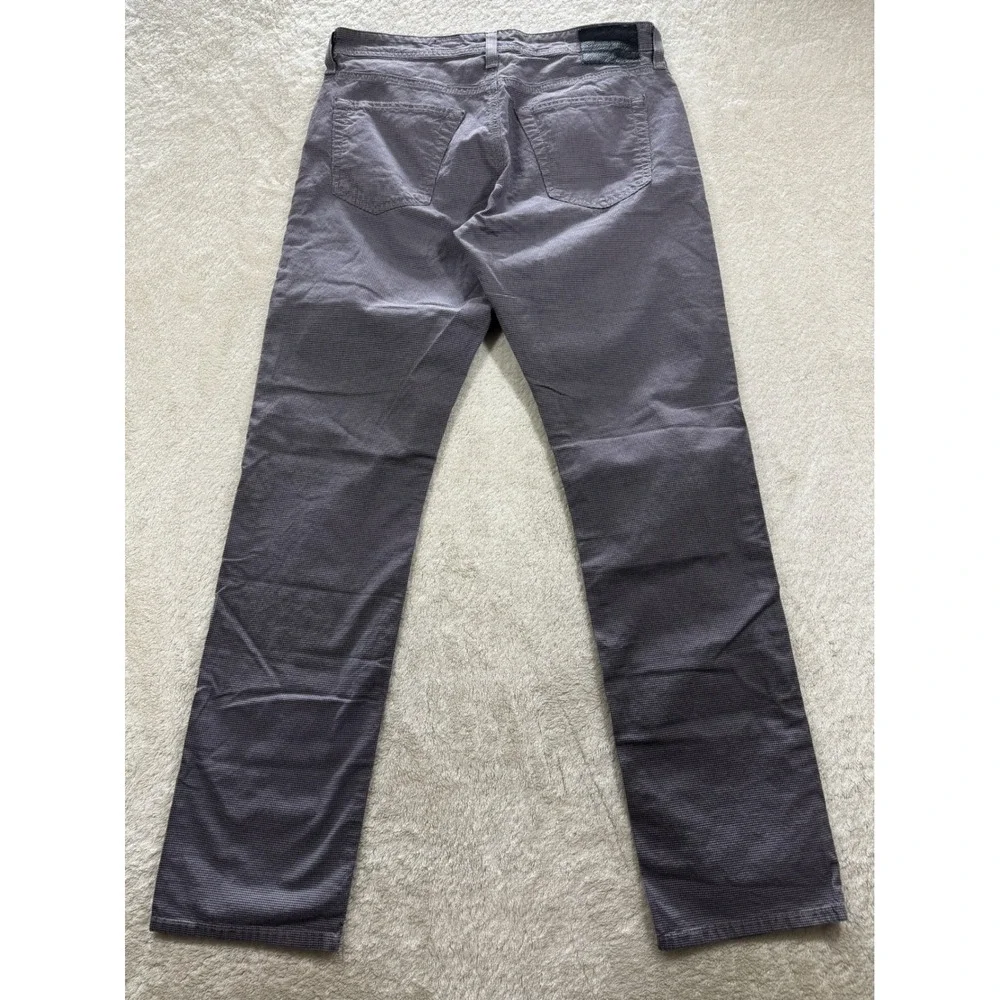 AG Mens The Everett Slim Straight Houndstooth‎ Grey Pants 32x32 Meas: 33x31.5